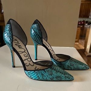 Sam Edelman Turquoise Snake Heels